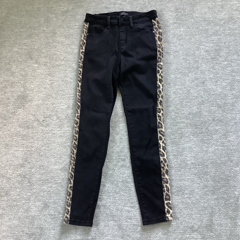 Judy Blue Black With Leopard Print Skinny Fit Jeans Sz. 3/26